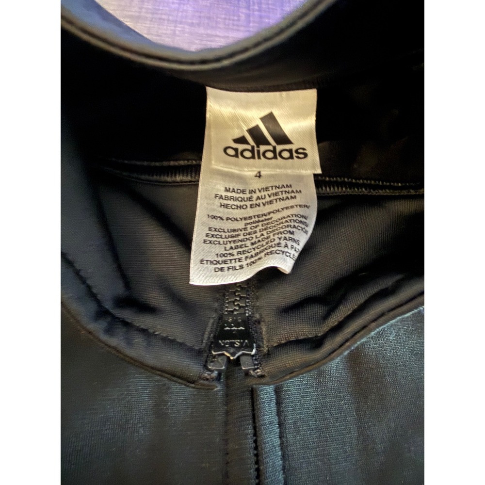 Adidas‎ Boys Tracksuit Set Black Red 3-Stripe Zip Jacket Jogger Pants Size 4 - Picture 4 of 8